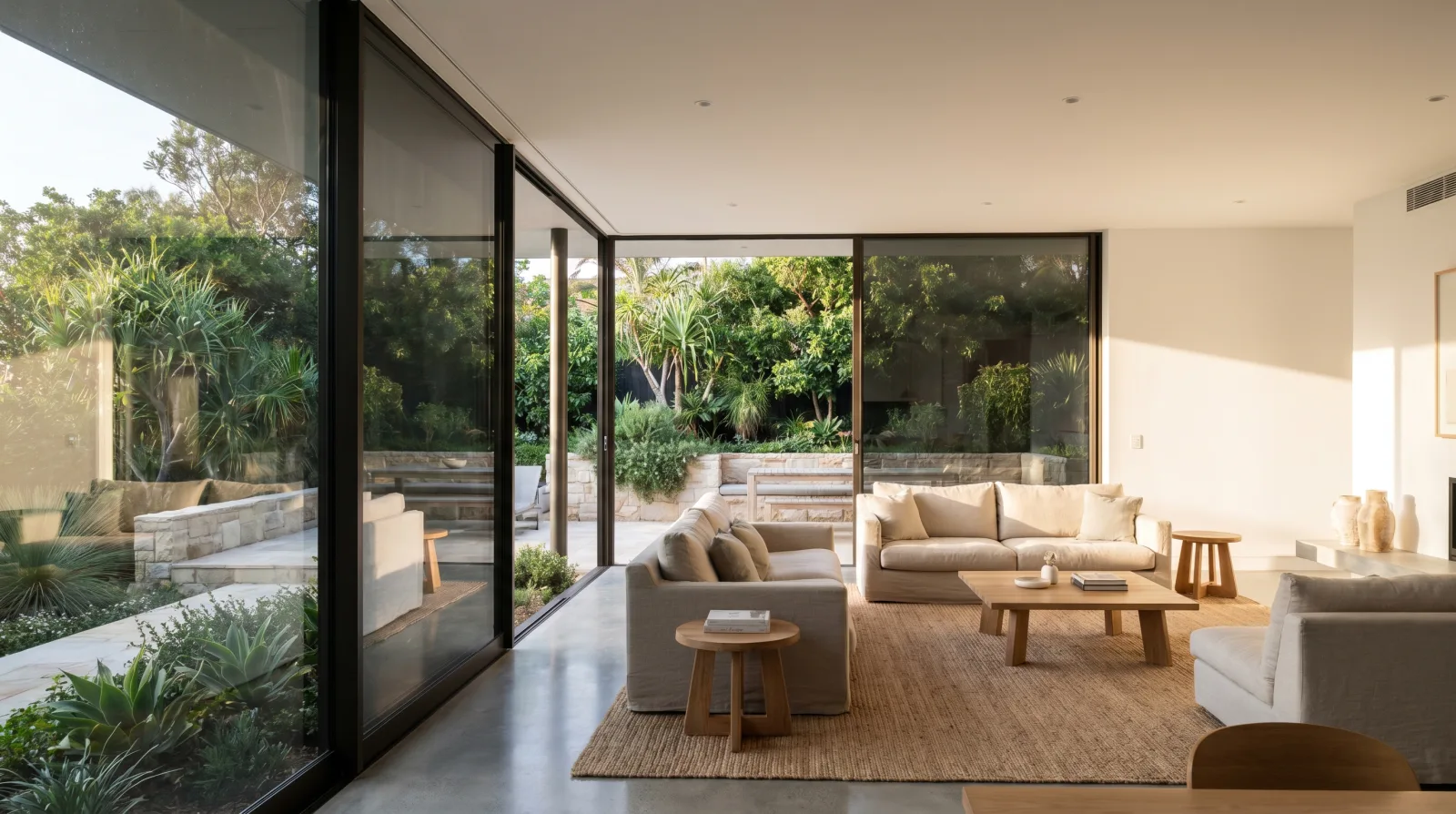 Living room with solar tinted windows